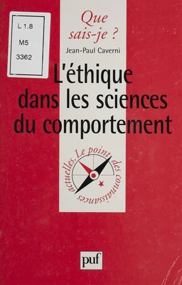 L'Éthique dans les sciences du comportement