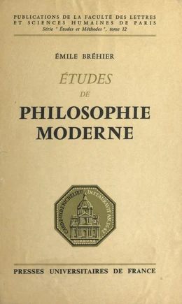 Études de philosophie moderne