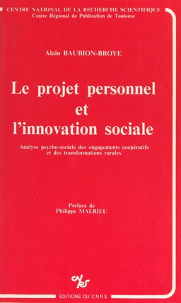 Le projet personnel et l'innovation sociale