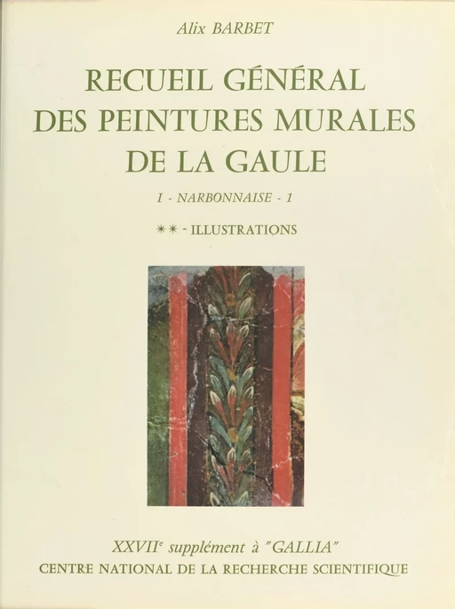 Recueil général des peintures murales de la Gaule (1.2) : Province de Narbonnaise, Glanum (Illustrations) - Alix Barbet - CNRS Éditions (réédition numérique FeniXX)