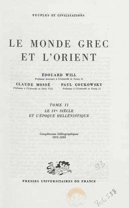 Le monde grec et l'Orient (2)