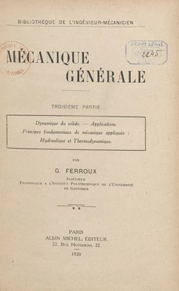 Mécanique générale