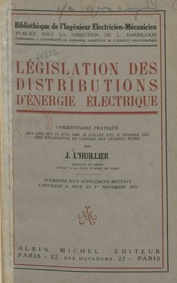 Législation des distributions d'énergie électrique