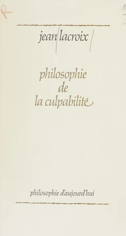 Philosophie de la culpabilité