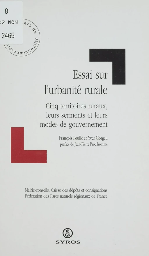 Essai sur l'urbanité rurale - François Poulle, Yves Gorgeu - La Découverte (réédition numérique FeniXX)