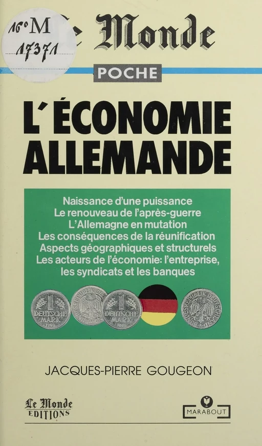 L'économie allemande - Jacques-Pierre Gougeon - Marabout (réédition numérique FeniXX)