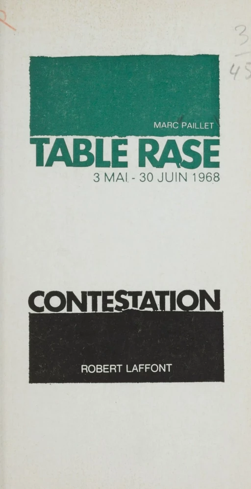 Table rase - Marc Paillet - Robert Laffont (réédition numérique FeniXX)