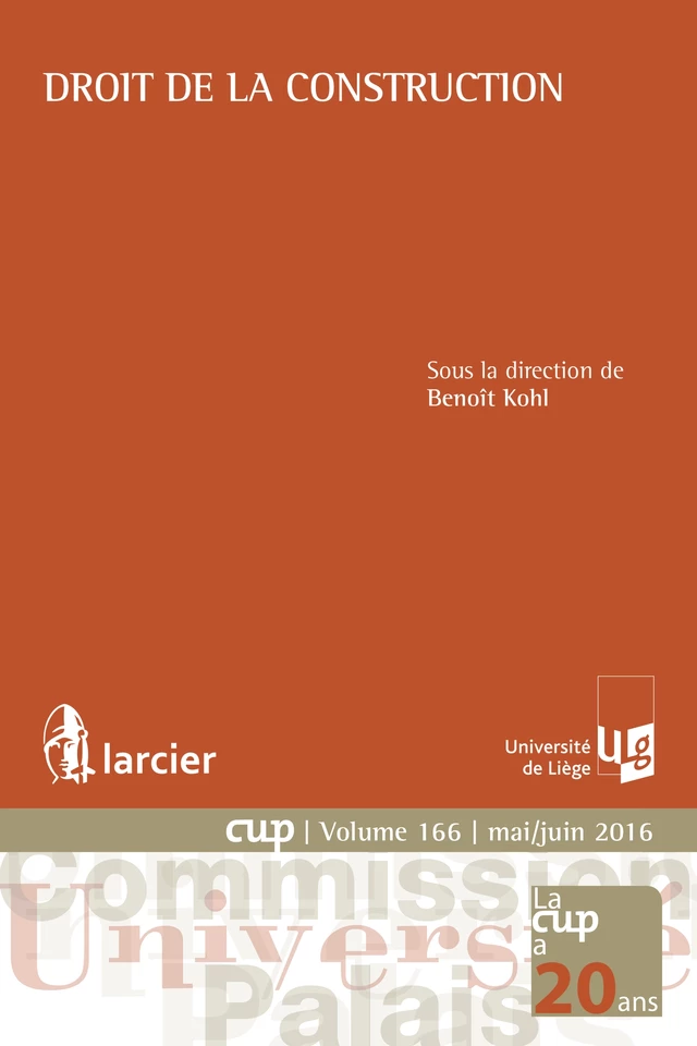 Droit de la construction -  - Éditions Larcier