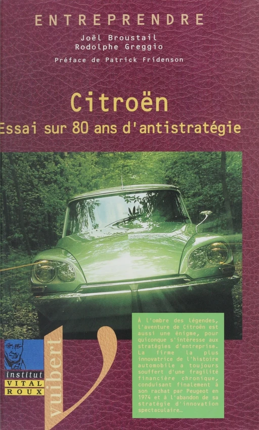 Citroën - Joël Broustail, Rodolphe Greggio - Vuibert (réédition numérique FeniXX)