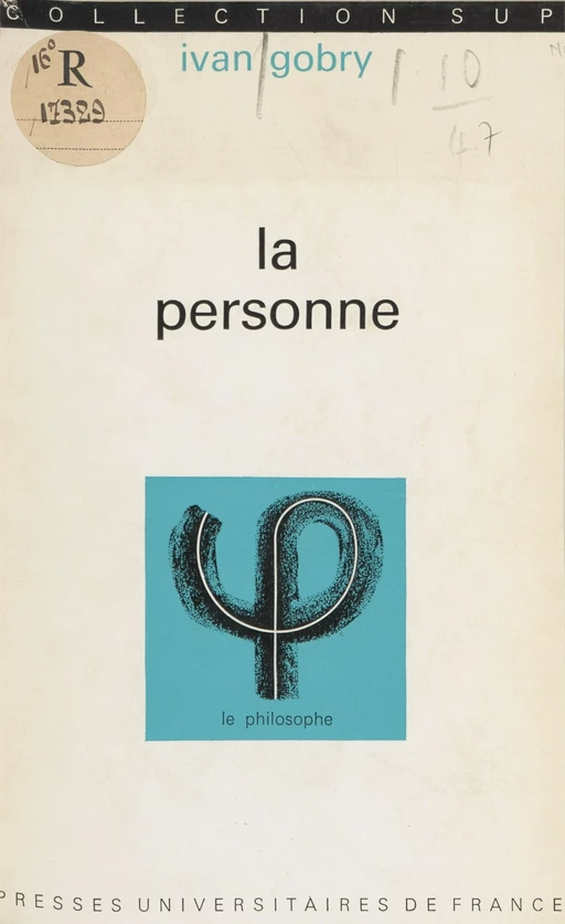 La personne - Ivan Gobry - Presses universitaires de France (réédition numérique FeniXX)