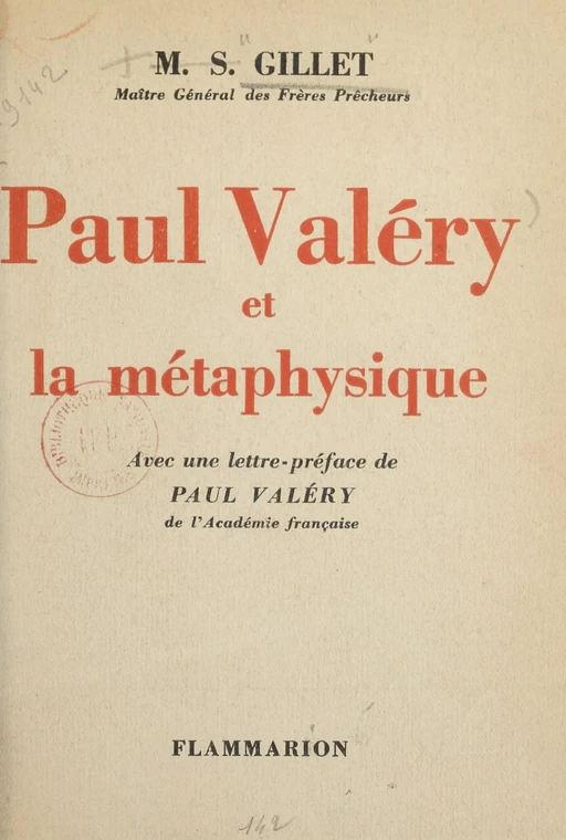 Paul Valéry et la métaphysique - Martin Stanislas Gillet - Flammarion (réédition numérique FeniXX)