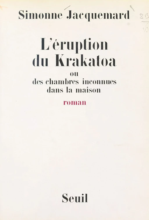 L'éruption du Krakatoa - Simonne Jacquemard - Seuil (réédition numérique FeniXX)