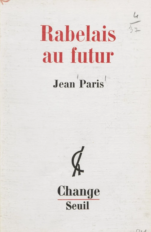 Rabelais au futur - Jean Paris - Seuil (réédition numérique FeniXX) 