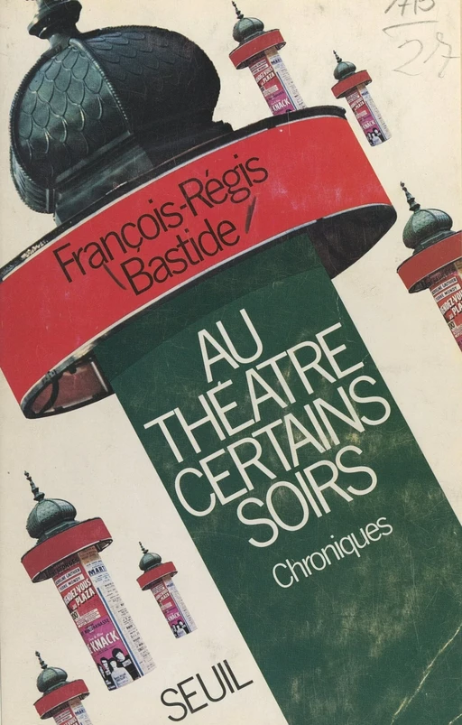 Au théâtre certains soirs - François-Régis Bastide - Seuil (réédition numérique FeniXX)