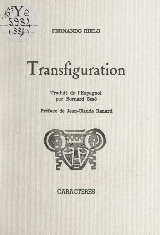 Transfiguration - Fernando Rielo, Bernard Sesé - Caractères (réédition numérique FeniXX)