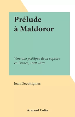 Prélude à Maldoror