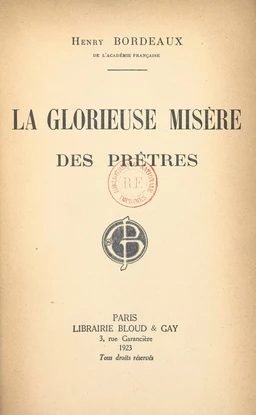 La glorieuse misère des prêtres