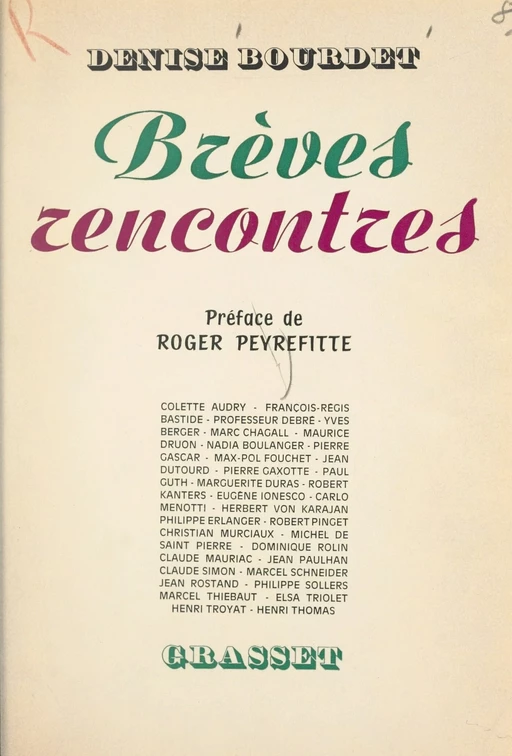 Brèves rencontres - Denise Bourdet - Grasset (réédition numérique FeniXX)