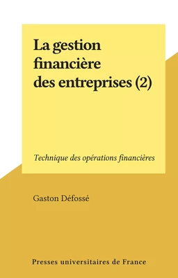 La gestion financière des entreprises (2)