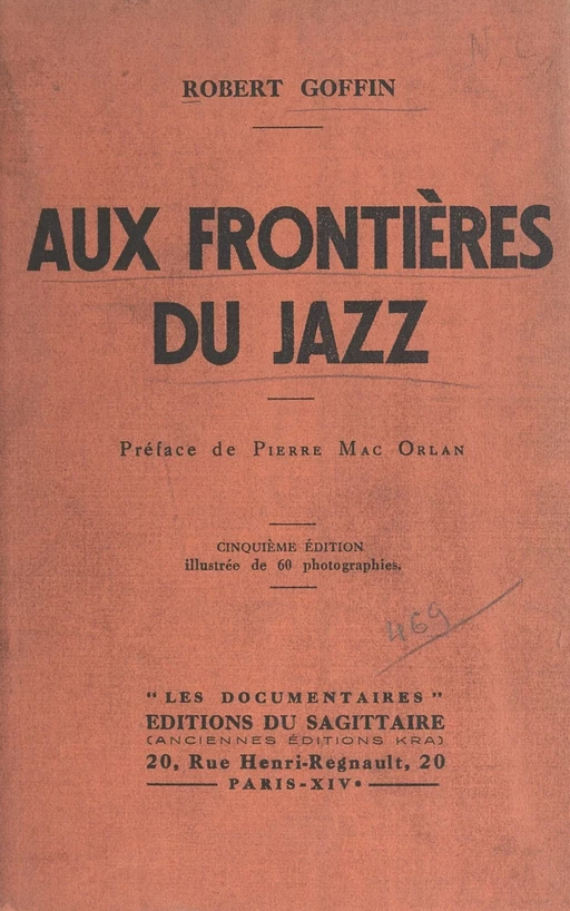 Aux frontières du jazz - Robert Goffin - Grasset (réédition numérique FeniXX)