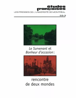 Études françaises. Volume 33, numéro 3, hiver 1997