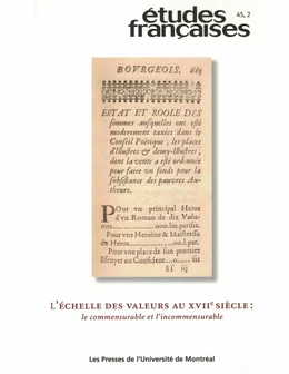 Études françaises. Volume 45, numéro 2, 2009