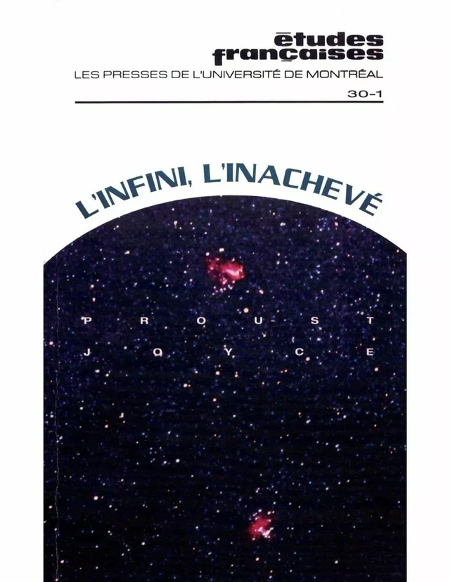 Études françaises. Volume 30, numéro 1, été 1994 - Ginette Michaud, Nicole Deschamps, Jacques Brault, Jean Milly, Enid G. Marantz, Gilles Marcotte, Isabelle Daunais - Les Presses de l’Université de Montréal - Études françaises