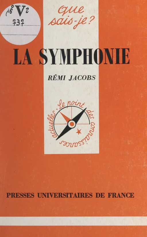 La symphonie - Rémi Jacobs - (Presses universitaires de France) réédition numérique FeniXX