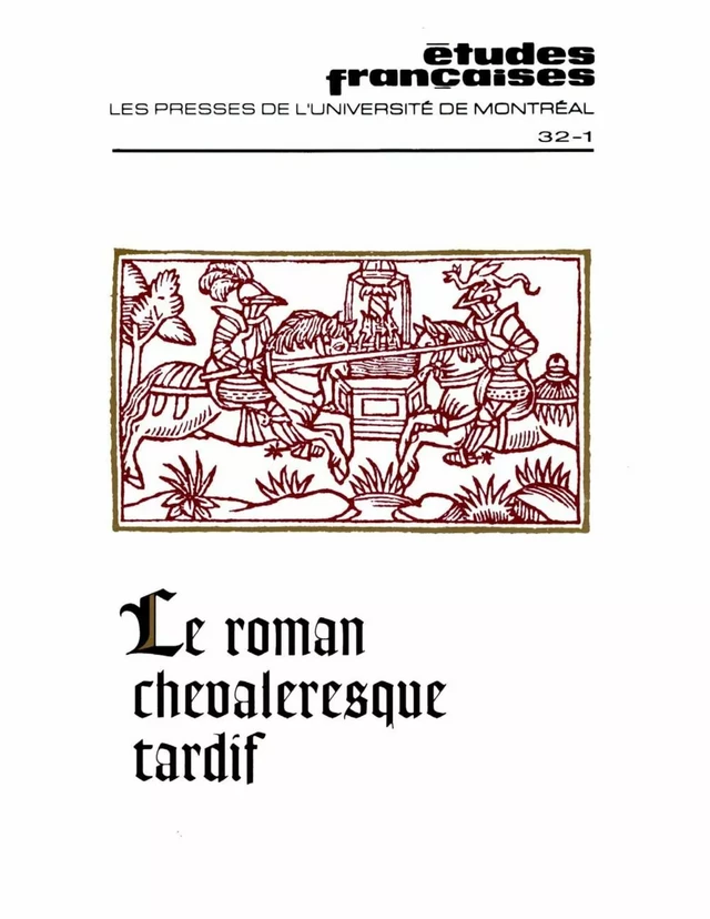 Études françaises. Volume 32, numéro 1, printemps 1996 - Jean-Philippe Beaulieu, Peter F. Dembowski, Michel Stanesco, Marian Rothstein, Voichita Sasu, Pierre Servet, Diane Desrosiers-Bonin, Mawy Bouchard, Lise Morin, Claude Brévot Dromzée - Les Presses de l’Université de Montréal - Études françaises