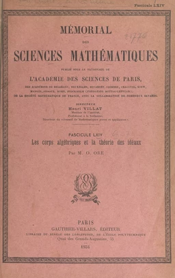 Les corps algébriques et la théorie des idéaux