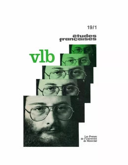 Études françaises. Volume 19, numéro 1, printemps 1983