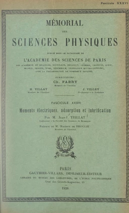 Moments électriques, adsorption et lubrification