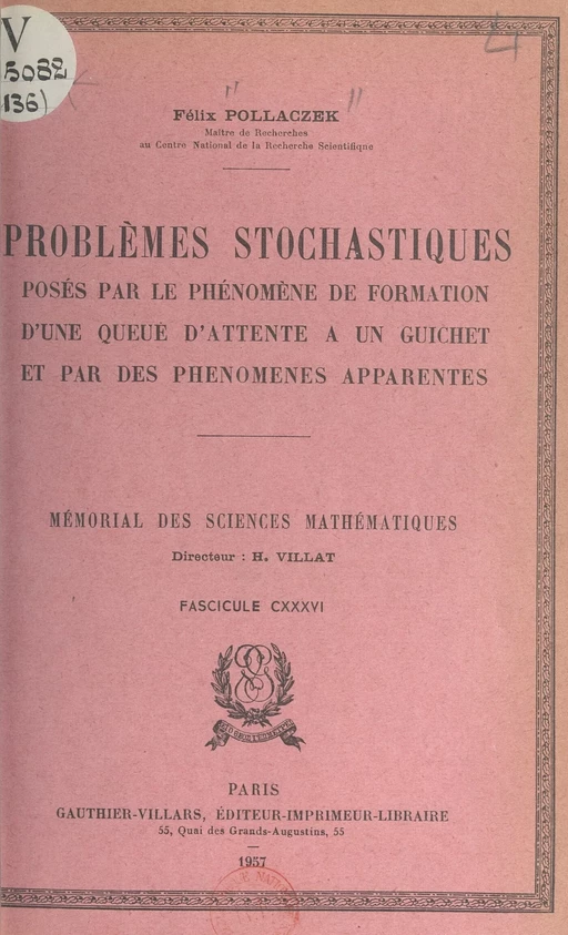 Problèmes stochastiques - Félix Pollaczek - (Dunod) réédition numérique FeniXX