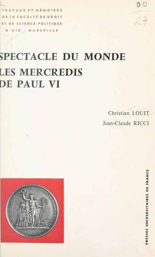 Spectacle du monde - Christian Louit, Jean-Claude Ricci - (Presses universitaires de France) réédition numérique FeniXX