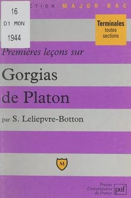 Premières leçons sur Gorgias, de Platon