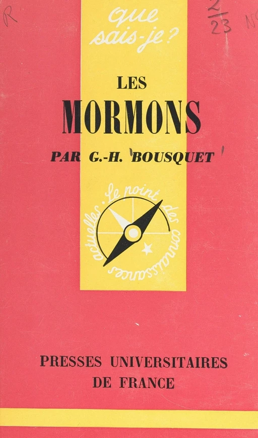 Les Mormons - Georges-Henri Bousquet - (Presses universitaires de France) réédition numérique FeniXX