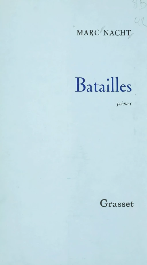 Batailles - Marc Nacht - (Grasset) réédition numérique FeniXX