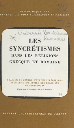 Les syncrétismes dans les religions grecque et romaine