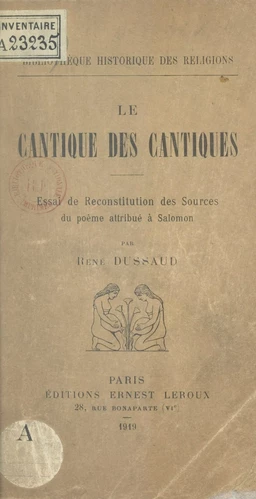 Le Cantique des Cantiques