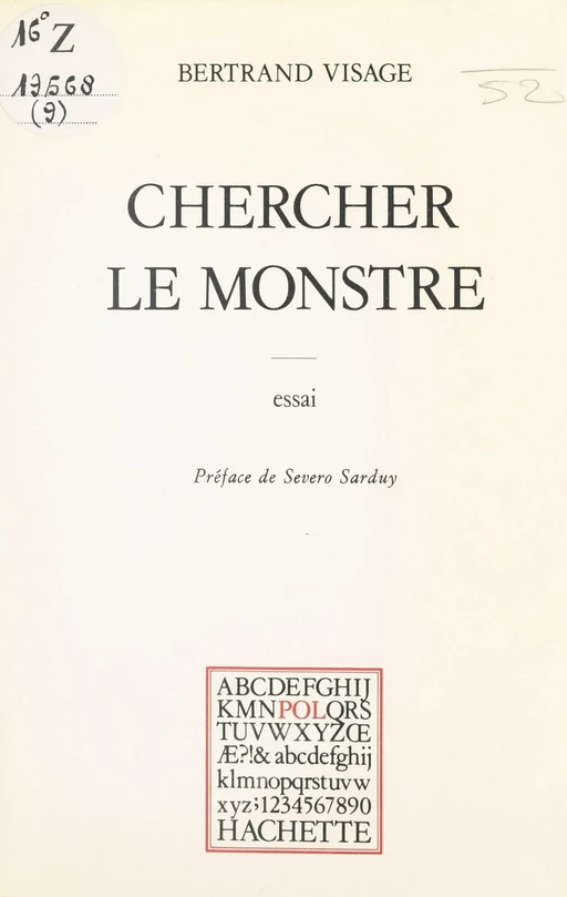 Chercher le monstre - Bertrand Visage - (Hachette) réédition numérique FeniXX