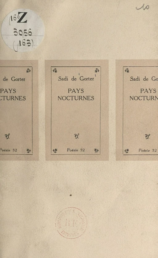 Pays nocturnes - Sadi de Gorter - (Seghers) réédition numérique FeniXX