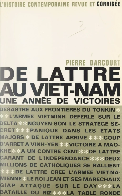 De Lattre au Viêt Nam - Pierre Darcourt - (La Table Ronde) réédition numérique FeniXX