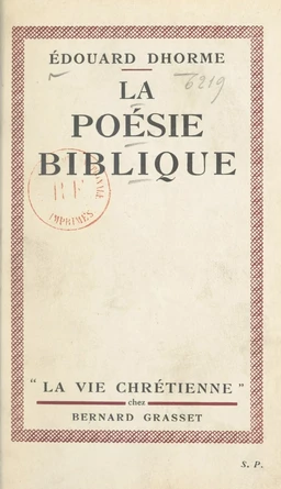 La poésie biblique