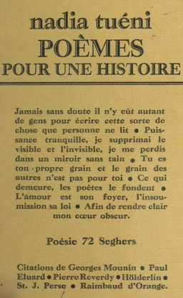 Poèmes pour une histoire