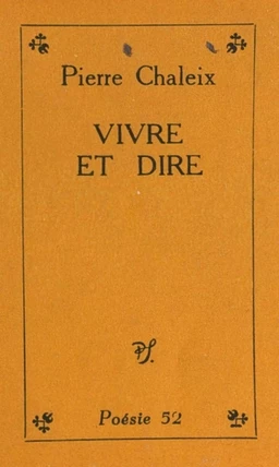 Vivre et dire