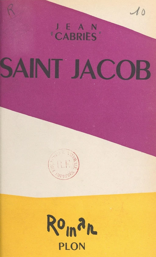 Saint Jacob - Jean Cabriès - (Plon) réédition numérique FeniXX