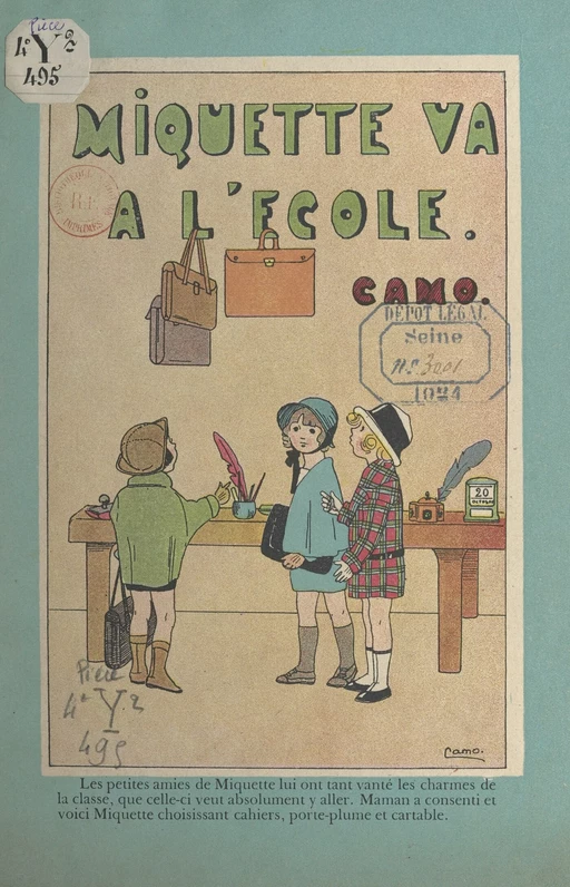 Miquette va à l'école -  Camo - (Plon) réédition numérique FeniXX