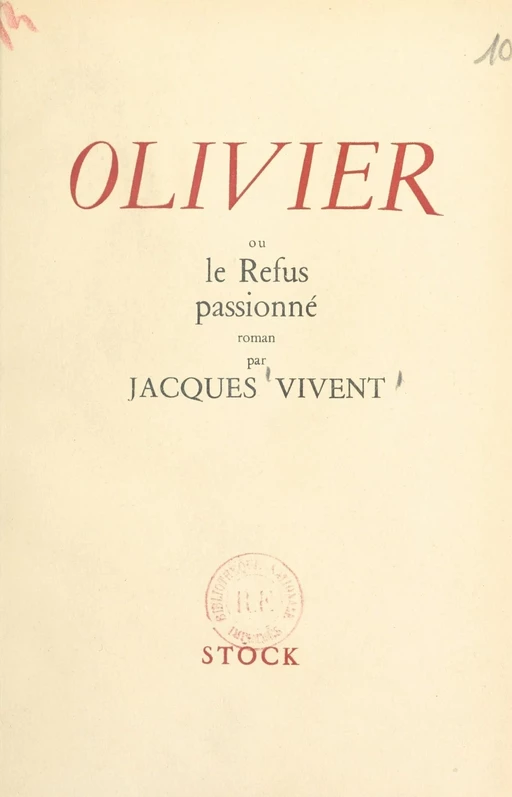 Olivier - Jacques Vivent - (Stock) réédition numérique FeniXX