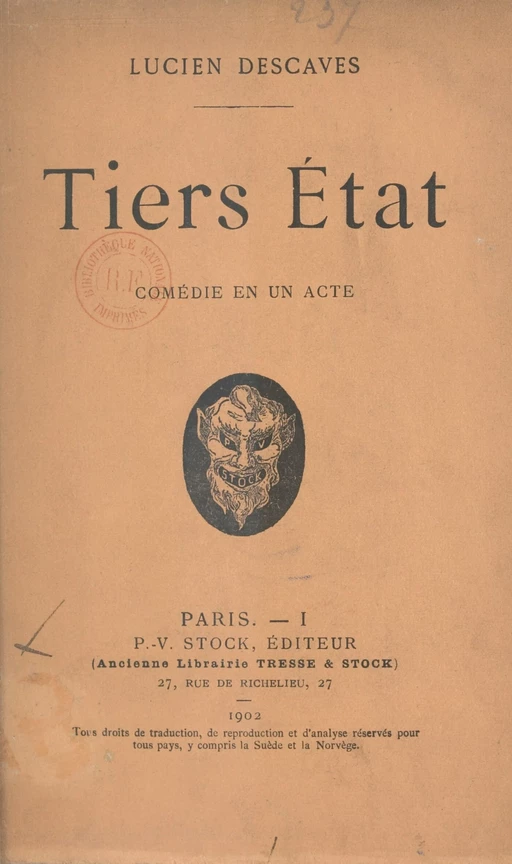 Tiers État - Lucien Descaves - (Stock) réédition numérique FeniXX