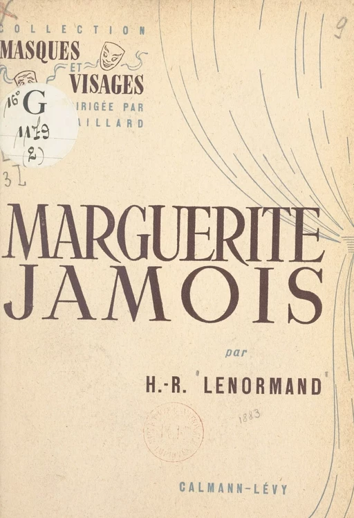 Marguerite Jamois - Henri-René Lenormand - (Calmann-Lévy) réédition numérique FeniXX